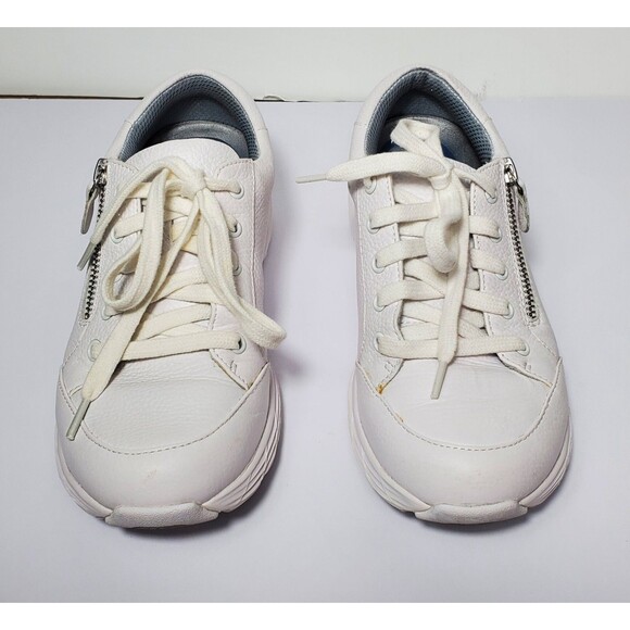 Nurse Mates Vigor Women’s Leather Nursing Shoes 6.5 White Zip Lace-Up Comfort - Picture 8 of 10